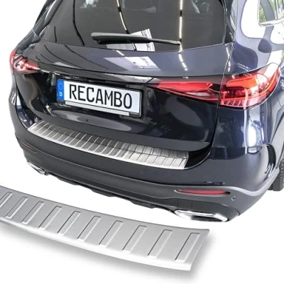Image de RECAMBO protection de seuil chargement en acier inoxydable mat brossé avec texture Compatible Mercedes GLC X254 À partir 2022 Style et pour les pare chocs