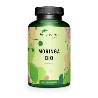 Image de Moringa BIO Dose Elevée : 2000mg 180 Comprimés SUPERFOOD Multivitamines et Minéraux 3 Mois Antioxydant + Energie VEGAN Vegavero®
