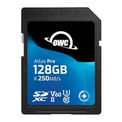 Image de OWC Atlas Pro SDXC UHS II V60 Media Card, Carte mémoire économique et de qualité supérieure pour Les Photos Plus courantes utilisations Capture vidéo jusqu&#039;à 4K 128 Go