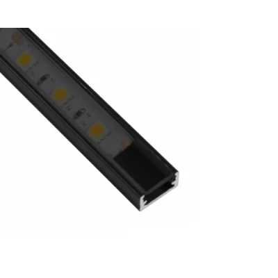 Image de ledomec Profilé LED fin en aluminium 2 m 14 x 7 mm Noir Avec Couvercle (2 noir)