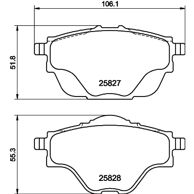 Image de HELLA 8DB 355 021 001 Jeu de plaquettes frein non préparé pour indicateur d&#039;usure avec vis d&#039;étrier accessoires