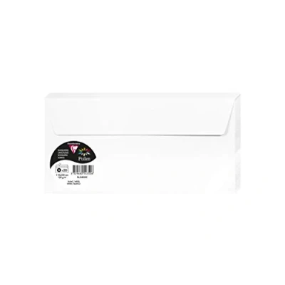 Image de Clairefontaine 5435C Paquet de 20 Enveloppes Auto Adhésives Format DL 11x22cm 120g/m² Coloris Blanc Invitation Evènements et Correspondance Gamme Pollen Papier Premium Lisse