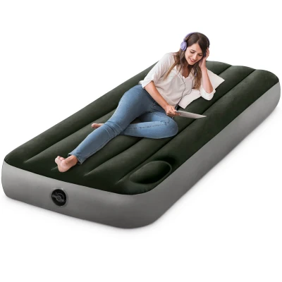 Image de Intex matelas gonflable downy 1 pers + gonfleur a pied intégré