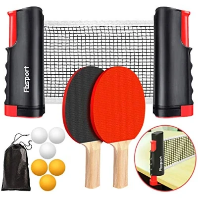Image de Filet Ping Pong pour Table kit de Table,2 Raquettes Pong, 6Balles,1 Sac, 1 Extensibles Filet,Set Tennis