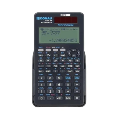 Image de DONAU Tech Scientifique Technique/Solaire et Batterie/Calculatrice avec Affichage Naturel/417 Fonctions/Graphite/Calculatrice Étui de Protection/Calculatrice Scolaire/Étui Coulissant