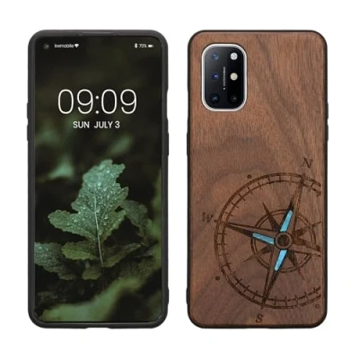 Image de kwmobile Housse Compatible avec OnePlus 8T Coque Étui de Protection Rigide Antichoc Cadre en TPU Brun foncé