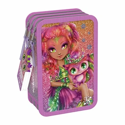 Image de Trousse 3 Compartiments Hazelia Nebulous Stars Avec Accessoires Coloriage et Dessin Crayons, Feutres, Règle, Ciseau Enfants à partir de 8 Ans Cadeau Papeterie Pratique, Créatif Fille