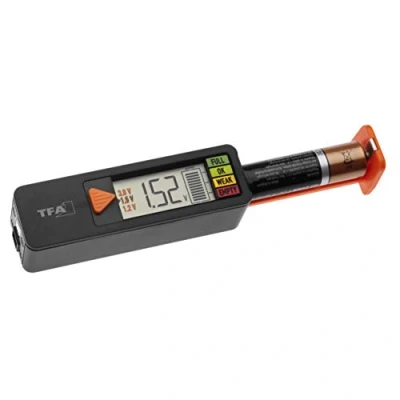 Image de TFA Dostmann BatteryCheck, 98.1126.01, testeur universel domestiques pour piles rechargeables AAA, AA, C, D, boutons 1,2V / 1,5V 3,0V et Pile monobloc 9V