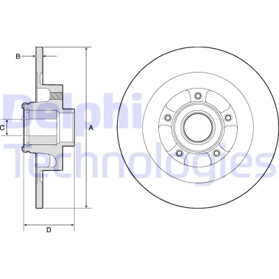 Image de DELPHI BG9134RSC Disque de frein 290 11 5 plein revêtu non traité RENAULT: Megane 4, GRAND SCENIC 3, Talisman Berline