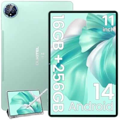 Image de OUKITEL OT12 Tablette 11 Pouces 2024 Android 14, 16GO RAM+256GO ROM/TF 1TO, 8000mAh Tactile, Octa Core, 13MP Camera, TÜV Tablet PC Widevine L1, 4G LTE/5G WiFi/Bluetooth/GPS Violet