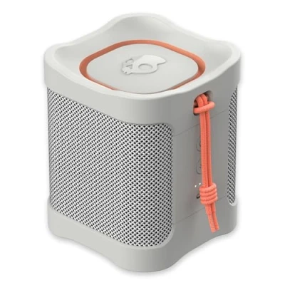Image de Skullcandy Terrain Mini Wireless Enceinte Bluetooth Portable, Étanchéité IPX7, 14 Heures d’Autonomie, Stéréo True Wireless, Sangle Intégrée pour se Déplacer et Utiliser Dehors Bone/Orange