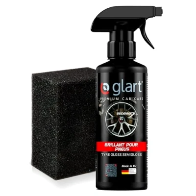 Image de Glart 45RK entretien des pneus du caoutchouc, brillance soyeuse mate, 500 ml, avec éponge d’application.