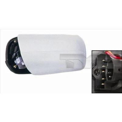 Image de Rétroviseur extérieur Tyc 321 0013 droit avec couche d&#039;apprêt asphérique, teinté en bleu, chauffant, Rabattable électriquement, pour ajustage électriq