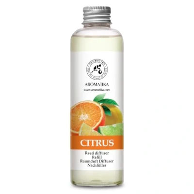 Image de Recharge Diffuseur Roseaux de Agrumes 200ml pour d&#039;arômes Aromathérapie Desodorisant Maison Parfum Frais et Longue Durée Reed Diffuser Refill Citrus