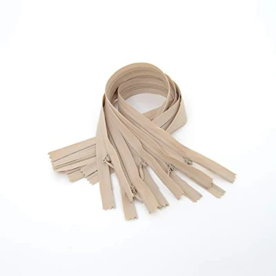 Image de ACCESSOIRES LEDUC Trimz Invisible Zip RVNAVN3 Fermeture éclair, Nylon, Beige, 40 cm, Set de 5 Pièces