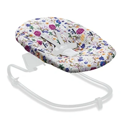Image de hauck Housse Transat Bebe pour Siege Inclinable Alpha Bouncer Premium, Newborn Set Plus Coton Mousseline Respirant, 85 cm x 74 0,25 cm, Beige Fleur