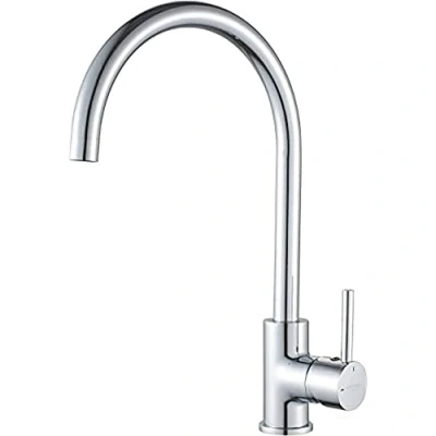 Image de GRIFEMA G4001, Robinet de Cuisine avec Bec Pivotant, Mitigeur Chaud et Froid, d&#039;évier Haut, Chrome, Argent