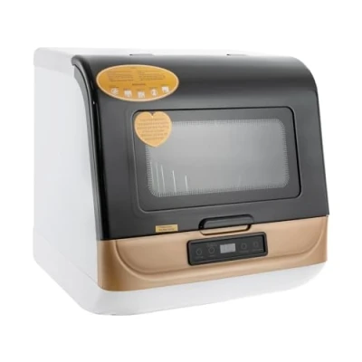 Image de Lave Vaisselle Portable, Mini Vaisselle, 3 Modes De Nettoyage, Etre Placé Sur Les Comptoirs, Sous Machines A Laver Et Etagères (Doré)