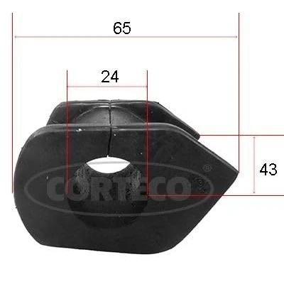 Image de CORTECO 49371779 Silent Bloc De Barre Stabilisatrice 24mm 65mm TOYOTA: Yaris II 3/5 portes (XP9) 1.0 GPL, 1.3 4WD, VVT i, 1.33 i