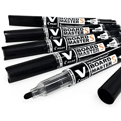 Image de Marqueur Pilot pour tableau blanc Pointe ultra fine Encre noire Lot de 10