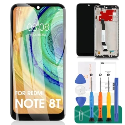 Image de pour Xiaomi Redmi Note 8T Écran LCD de rechange M1908C3XG tactile Digitizer Kit réparation (Noir avec cadre)