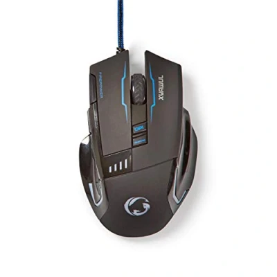 Image de NEDIS Souris Gaming Filaire Droitier Illuminée 8 Boutons Windows 7/8/10 Port USB 4000 DPI Noir