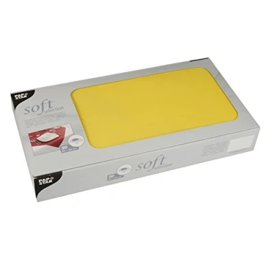 Image de PAPSTAR 82327 Soft Selection Lot de 20 surnappes en Tissu Non tissé Jaune 80 x cm