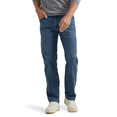 Image de Wrangler Authentics Jean Confortable à Taille Flexible Coupe régulière, Bleu océan, 38 W/34 L Homme