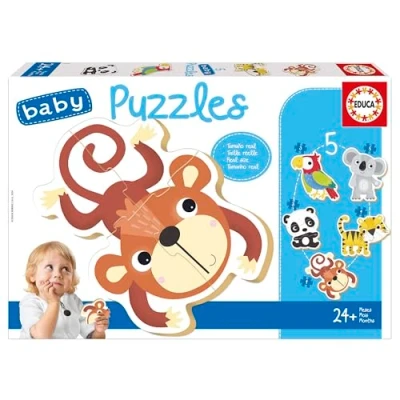 Image de Educa Baby Puzzles Wild Fauna Ensemble de 5 bébé progressif 3 à pièces pour Apprendre avec différents Niveaux difficulté. Recommandé 24 Mois (19952)