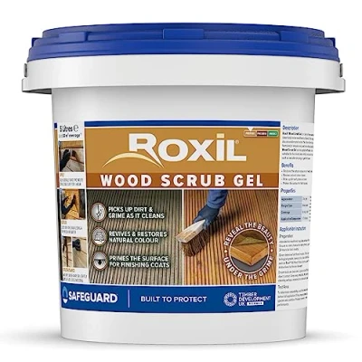 Image de Roxil Acide oxalique 5 litres Gel Nettoyant pour bois à base d&#039;acide raviver les meubles d&#039;extérieur et terrasses, restaurer la couleur le grain du