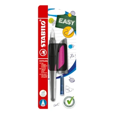 Image de STABILO EASYbuddy Stylo plume ergonomique Noir/magenta Pointe M