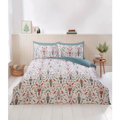 Image de Rapport Home Parure de lit Noël en Microfibre Motif Casse Noisette