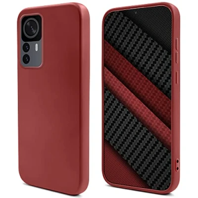 Image de Moozy Lifestyle. coque en silicone pour Xiaomi 12T et Pro, rose vintage légère liquide avec finition mate doublure microfibre douce, de qualité supérieure Neuf
