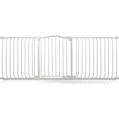 Image de Safetots Barrière de Sécurité Supérieure avec Sommet Courbé, 188cm 197cm, Blac Mat, à Pression pour Escaliers, Bébés Portes, Couloirs et Espaces