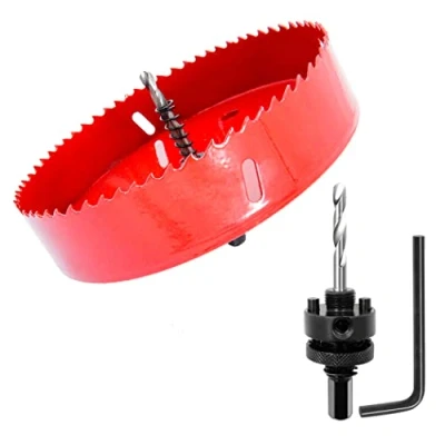 Image de Scie cloche 130mm, LAIWEI A2 mèche à arbre pour usage intensif, foret 4341,outil de perçage percer des trous dans différents types bois, aluminium, PVC, etc.