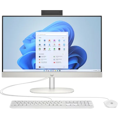 Image de HP 24 cr0027nf AMD Ryzen™ 5 7520U 60,5 cm (23.8 ) 1920 x 1080 pixels PC All in One 16 Go LPDDR5 SDRAM 512 SSD Windows 11 Home Wi Fi 6 (802.11ax) Blanc Neuf