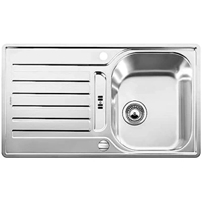 Image de BLANCO LANTOS 45 S IF Évier de Cuisine pour Meubles Bas cm Large Avec Fond Plat et Commande Vidage Automatique Finition Inox Brossé 519717