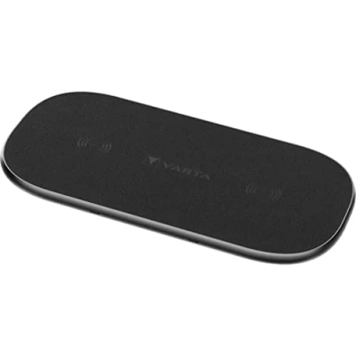 Image de VARTA chargeur sans fil, charge 2 appareils simultanément, station de compatible Qi 20 W, Wireless Charger Multi incl. câble USB C, recharge possible avec étui, portable