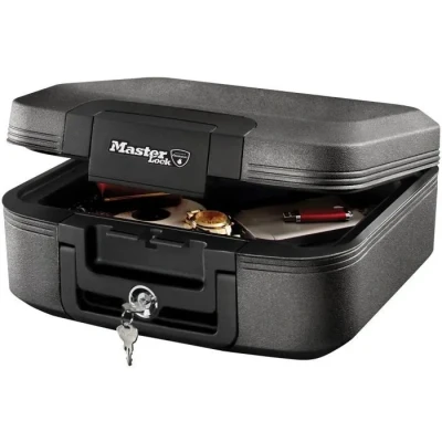 Image de Master Lock Coffre fort anti feu et étanche à clef, triple protection vol, incendie inondation, 7.8L, 16.8 x 39.1 36.3 cm