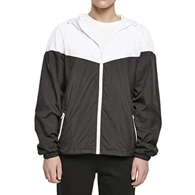 Image de Build Your Brand 2 Tone Tech Windrunner Coupe Vent, Noir/Blanc, XL Homme