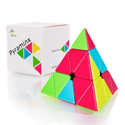 Image de CUBIDI® Pyraminx Cube Triangle Magique Rubix Pyramide Casse tête Adulte et Enfants sans Autocollant (Los Angeles)