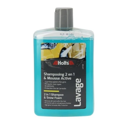 Image de Holts 025730 Shampoing Voiture 2 en 1 : Mousse Active &amp; Cire protectrice 475 ML