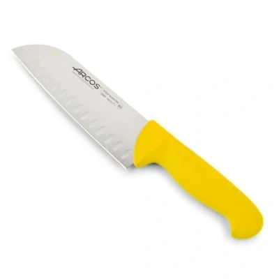 Image de Arcos Séries 2900 Couteau Santoku Couteaux Japonais Lame Acier Inoxydable Nitrum 180 mm Manche Polypropylène Couleur Jaune