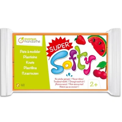 Image de AVENUE MANDARINE SO0880350752C Un pain de 350 g PATE A MODELER SuperSofty À partir 2 ans ROUGE