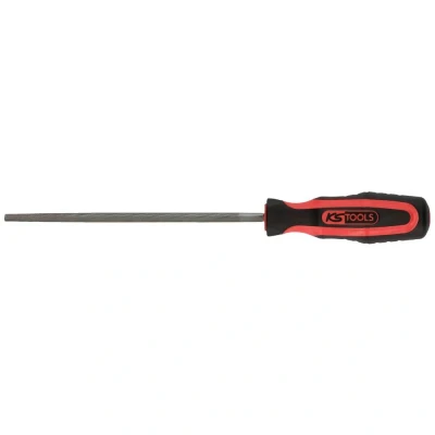 Image de KS TOOLS 157.0205 Lime ronde emmanchée demi douce, L.200 mm Poignée bi matière