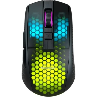 Image de ROCCAT Burst Pro Air Souris de jeu RGB sans fil légère et symétrique, avec capteur optique Owl Eye 19 000 PPP, interrupteurs optiques, Titan Wheel, poids 81 grammes, noire