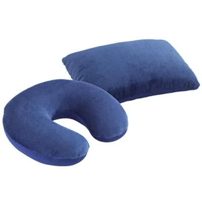 Image de Maximex Coussin de Voyage avec Support Cou Confortable et Compact 2 en 1 Soutien du Cou, polystyrène 32 x 10 20 cm