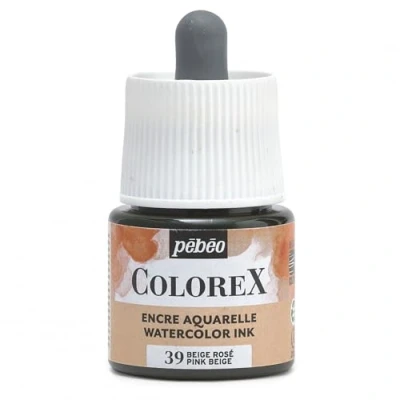 Image de Pébéo Encre Colorex 45 ML Beige Rosé Aquarelle Rendu Velouté Dessin Multi outil Tous Supports