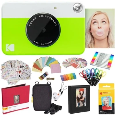 Image de KODAK Printomatic Appareil Photo instantané (Vert) Forfait Tout en Un Papier Zink (20 Feuilles) et Bien Plus Encore