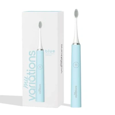Image de My Variations Brosse à Dents Électrique Sonique Rechargeable 1 Mois de Batterie 5 Modes Brossage Minuteur 2 Min Intégré Manche et Brossette (Bleue)
